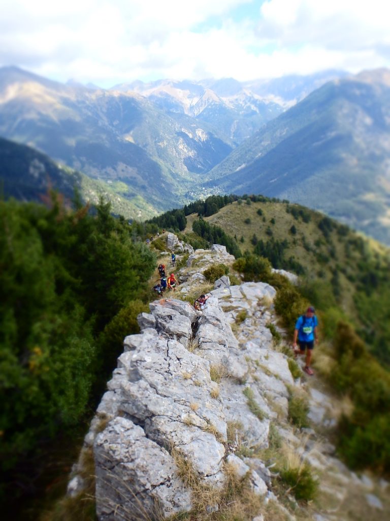 Passage sur l'arête